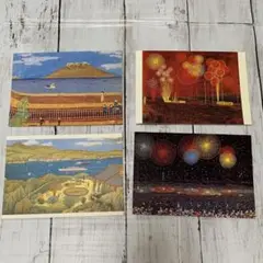 【★希少】山下清直筆サイン入り　版画「桜島」と、アートポスター「花火」二枚セット p-1212.jpg