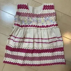 古着　kids 花柄　メキシカン　ワンピース
