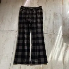 古着 フレアパンツ チェック コーデュロイ