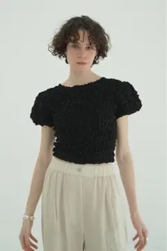 CLANE W FACE SHIRRING CROPPED TOPS