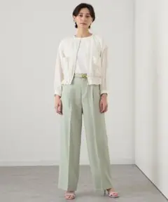 351y*美品 ANAYI アナイ ドライツイルワイドパンツ