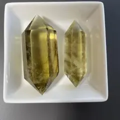 シトリン【黄水晶】ダブルポイントAAAAA 2個セット【ブラジル産】