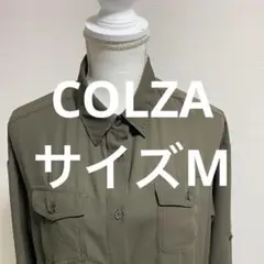 COLZAオリーブ ボタンアップシャツ 長袖 トップス ファッション