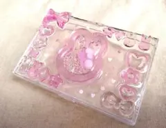 レジンデコ　小物ケース　シェイカーうさぎ クリアピンク