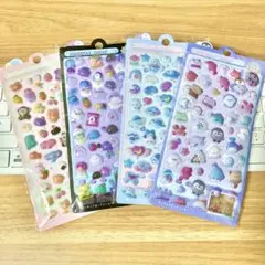 ボンボンドロップシール 4枚セット ぷくぷくシール うるちゅる 立体シール