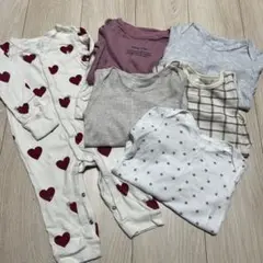ベビー服セット 80cm ハート柄 長袖