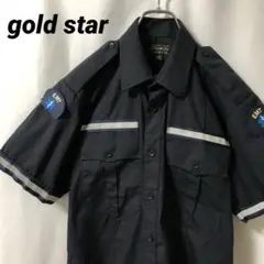 N-4082 gold star アメリカ古着 ワークシャツ セキュリティー M