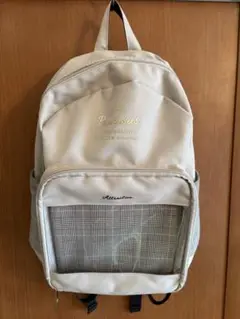 女児用 リュックサックス　クリアーポケット付き　美品