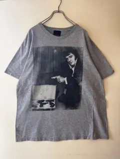 No.4286 US古着ZION フォトTシャツ 1X グレー 銃プリント