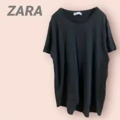 ZARA半袖Tシャツ 無地　クルーネック　シンプル黒　レディース/M