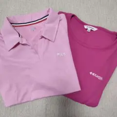 FILA ピンク 半袖ポロシャツ M