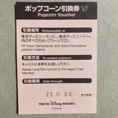 ディズニーランド、シーポップコーン引換券