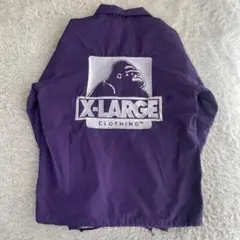 【X-LARGE】ビッグロゴ刺繍 ナイロンジャケット 紫 S エクストララージ