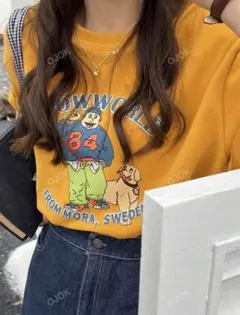 SNOWWORLD オレンジ Tシャツ 84