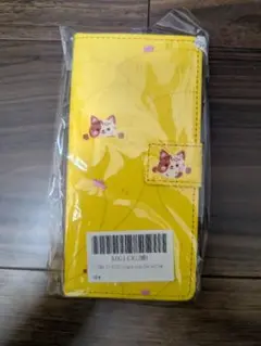 手帳型スマホケース　Googlepixel6a 猫　イエロー