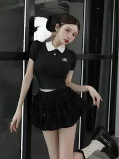 Darich ダーリッチ DRCHバイカラーポロシャツ BLK