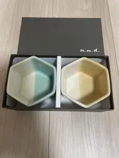 m.m.d. 六角形ボウル 2色セット 瀬戸焼