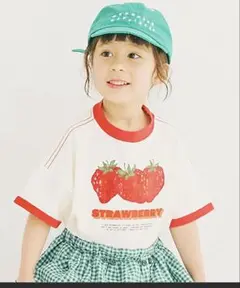 新品未使用！p.premier ストロベリープリント Tシャツ 80cm