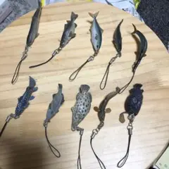 魚フィギュア 加工品10個 ストラップ付き①
