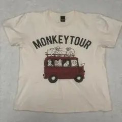 グラニフ　Tシャツ　アニマル　MONKEY TOUR サル　車　プリント