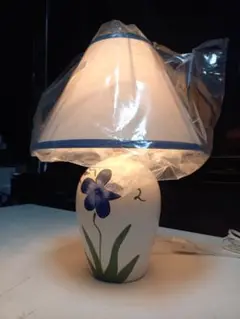 北欧モダン　フラワー　ポタリー　ホワイト　シェード　ランプ　白磁器　花柄　未使用