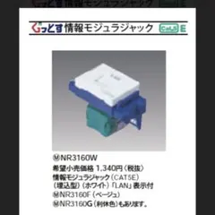 未使用 パナソニック NR3160W 情報モジュラジャック(CAT5E)10個