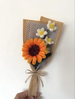 ハンドメイド＊モールフラワー＊ ひまわりミニブーケ