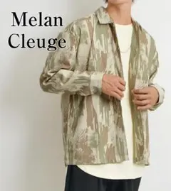Melan Cleuge　美品　総柄プリントレギュラーカラーシャツ