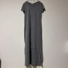 GU　Tシャツワンピ　М グレー　半袖 ロングワンピース