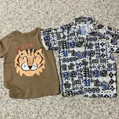 トラプリントTシャツとアロハシャツセット 110センチ