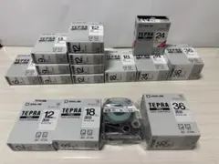 キングジム テプラテープ 白12箱 透明4箱 16箱セット
