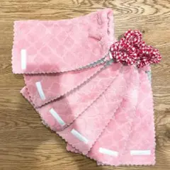 ピンク　6枚　タオルエプロン　おりこうタオル　おりこうエプロン　女の子　保育園