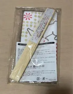 新品未開封/アカシアの樹　扇子＆ハンカチ　ノベルティ　うさぎ柄
