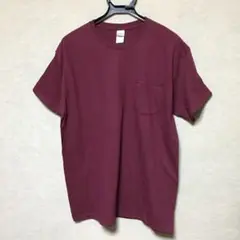 新品 GILDAN ギルダン 半袖Tシャツ ポケット付き マルーン L