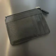 ブラックレザーカードケース　小銭入れ　ミニマリスト　メンズ　レディース　薄い財布