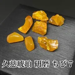岩手県産久慈琥珀 ちび7個 原石5粒&磨いたもの2粒