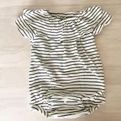 Natural Basic Style ストライプロンパース 70