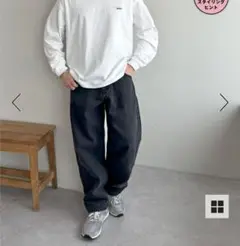 USコットンデニムバルーンパンツ ブラック M
