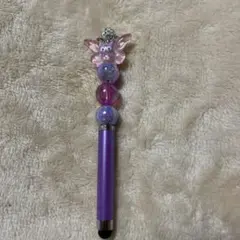 紫色の蝶飾り付きタッチペン