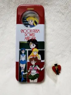 2個セット 美品 美少女戦士セーラームーン 缶 ペンケース ピンバッジ 筆箱