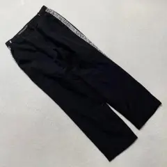 パンツ ブラック サイドライン チェッカー柄 カジュアル 大人 LLサイズ