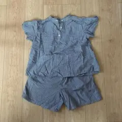 チェック柄トップスとショーツセット