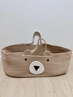 クマの顔の編み込みバスケット クーファン