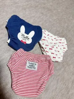 ウサギとリボンデザインのパンツ3点セット