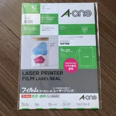 エーワン ラベルシール 光沢・ 透明フィルム A4 ノーカット 4枚