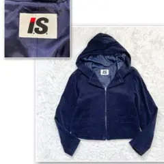 美品 I.S イッセイミヤケ ジップアップブルゾン ネイビー フーディー 紺