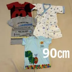ミッキー　乗り物　新幹線　カブトムシ　甚平　Tシャツセット　90㎝