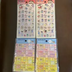 新品　４セット　クレヨンしんちゃん タイルシール ぷっくりステッカー セリア