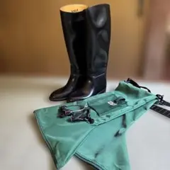AIGLE エーグル　ロング乗馬ブーツ　フランス製　ブーツカバー拍車セット