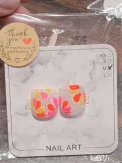 ハンドメイド ネイルチップ Mサイズ 3点セットフット親指用